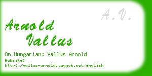 arnold vallus business card